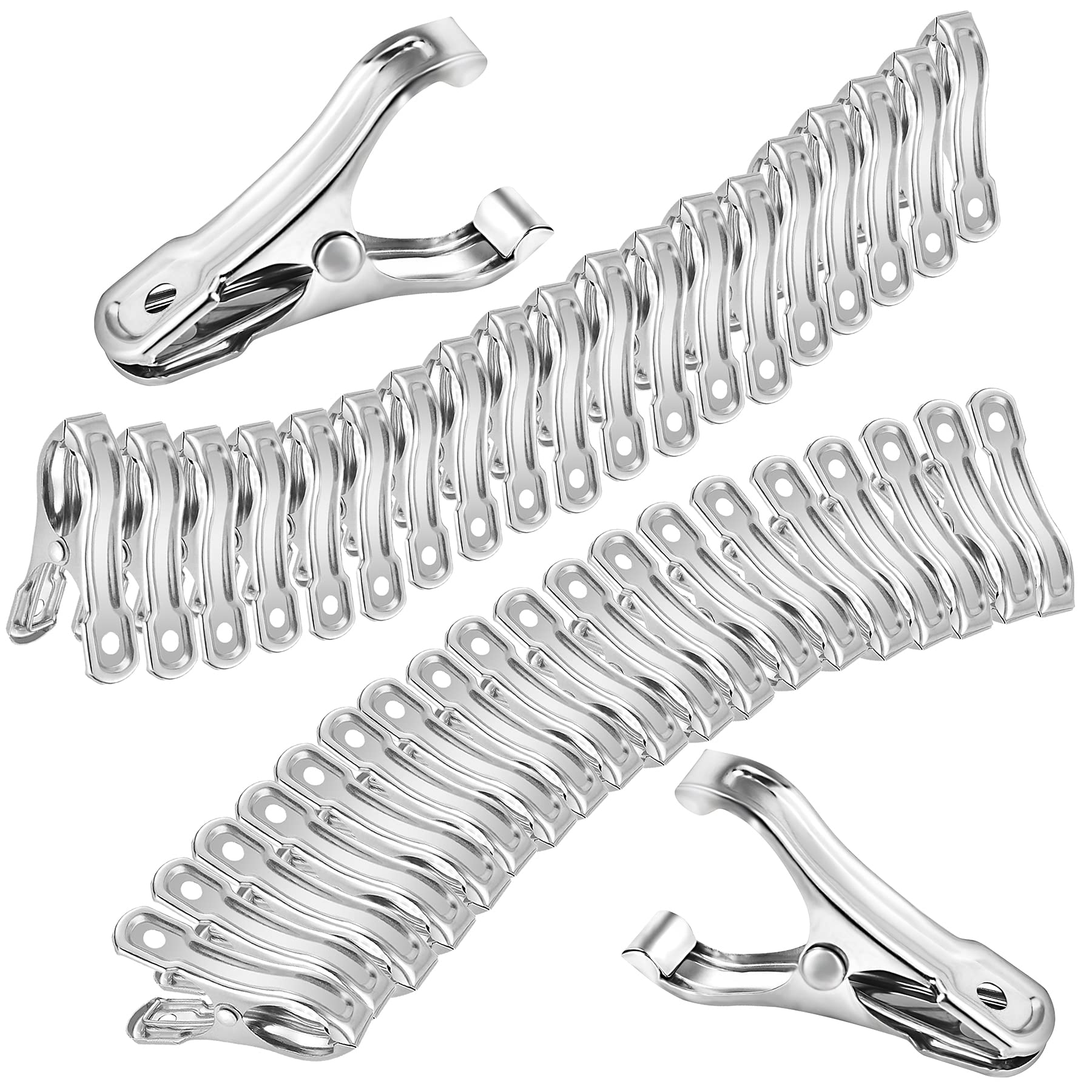 Samhopo 40 PCS Garden Clips, Greenhouse Clamps Made of Stainless Steel, Greenhouse Clips for Netting, Have a Strong Grip to Hold Down the Shade Cloth or Plant Cover on Garden Hoops