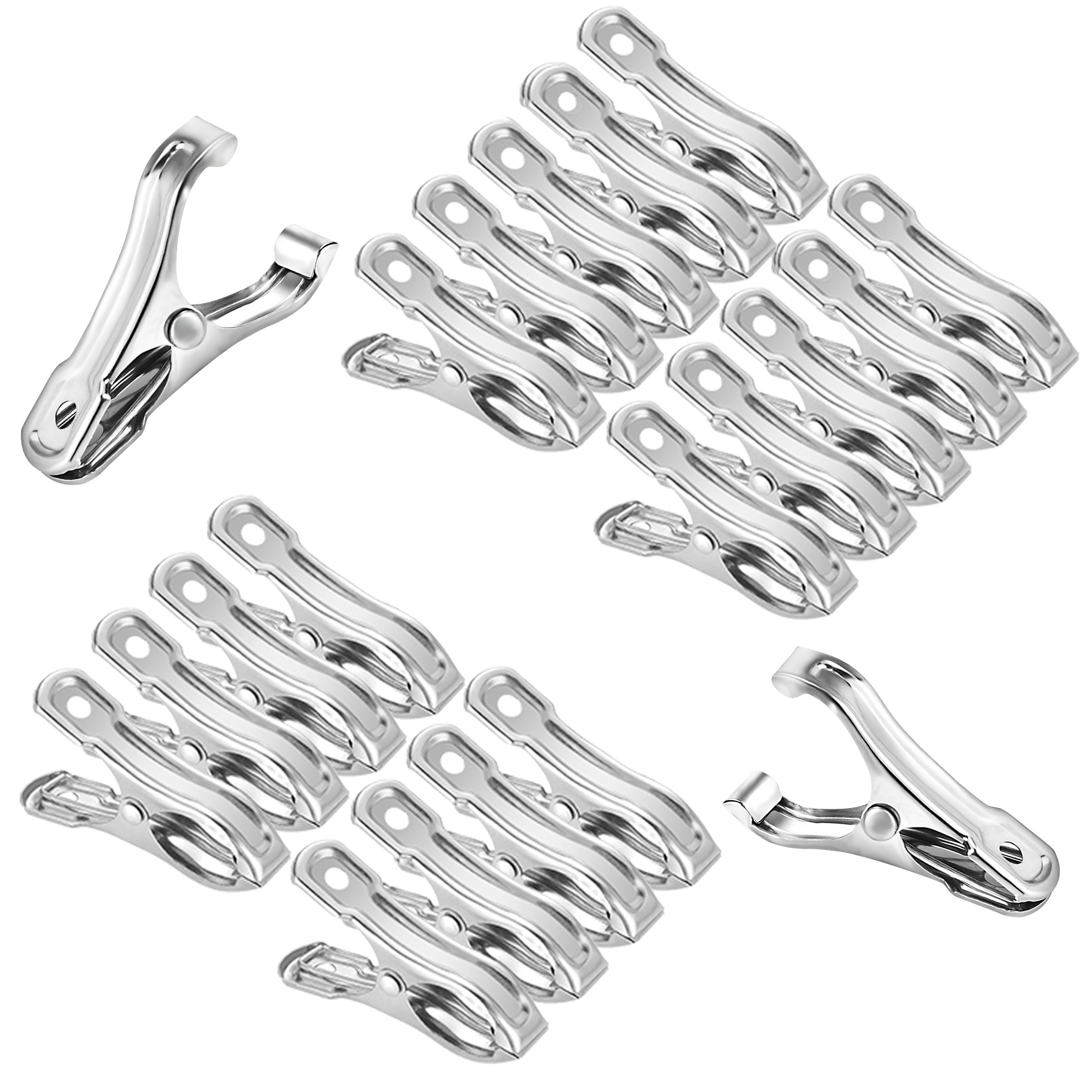 Samhopo 20 Pcs 2inches Gardening Clips for Netting, Greenhouse Clamps Made of Stainless Steel, Have a Strong Grip of Metal Clips, For 3/8'', 1/2'', 3/4'' Garden Hoops or Greenhouse Frame